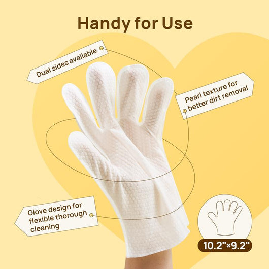 Pawse USA® Plant-Based Pet Bathing Glove Wipes (20 pcs)