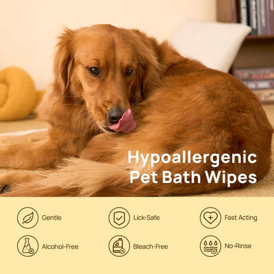 Pawse USA® Plant-Based Pet Bathing Glove Wipes (20 pcs)