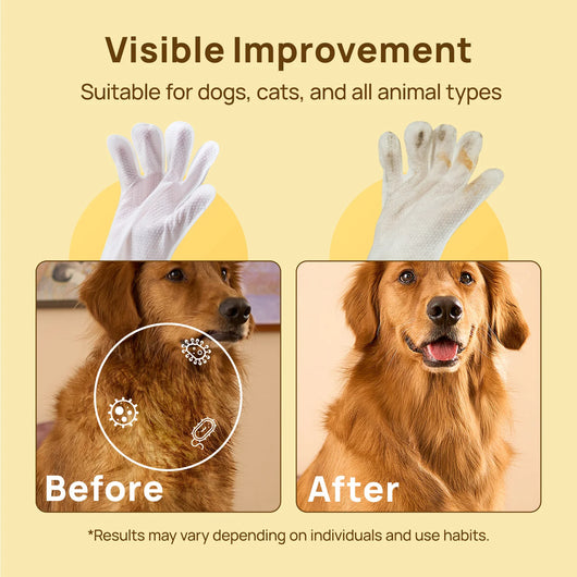 Pawse USA® Plant-Based Pet Bathing Glove Wipes (20 pcs)